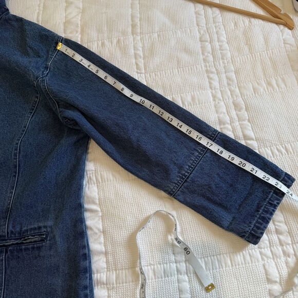 Vintage North Style Denim Jacket Women 1X Blue Barn Chore Coat Flannel Lined - Picture 12 of 12
